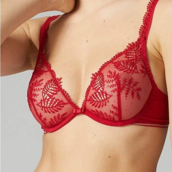 SIMONE PERELE 12Y BLOOM WIRED TRIANGLE BRA SIZE 32B NWT - Picture 1 of 4